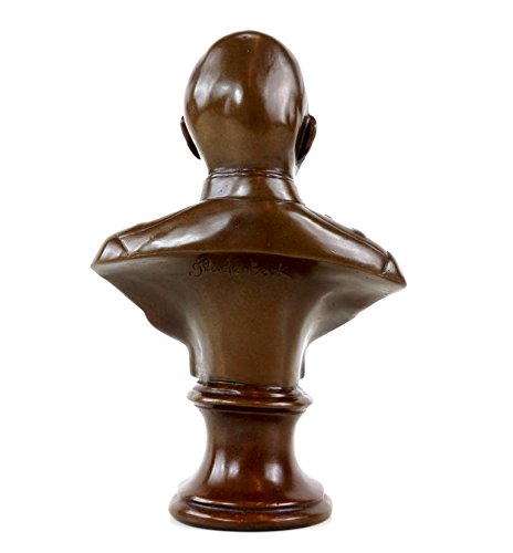 Otto von Bismarck Bronze Bust - Signed Gladenbeck - Military Collectible Statue - Antique German Decor for Office & Home - Historical Figure Sculpture for Study & Library Display