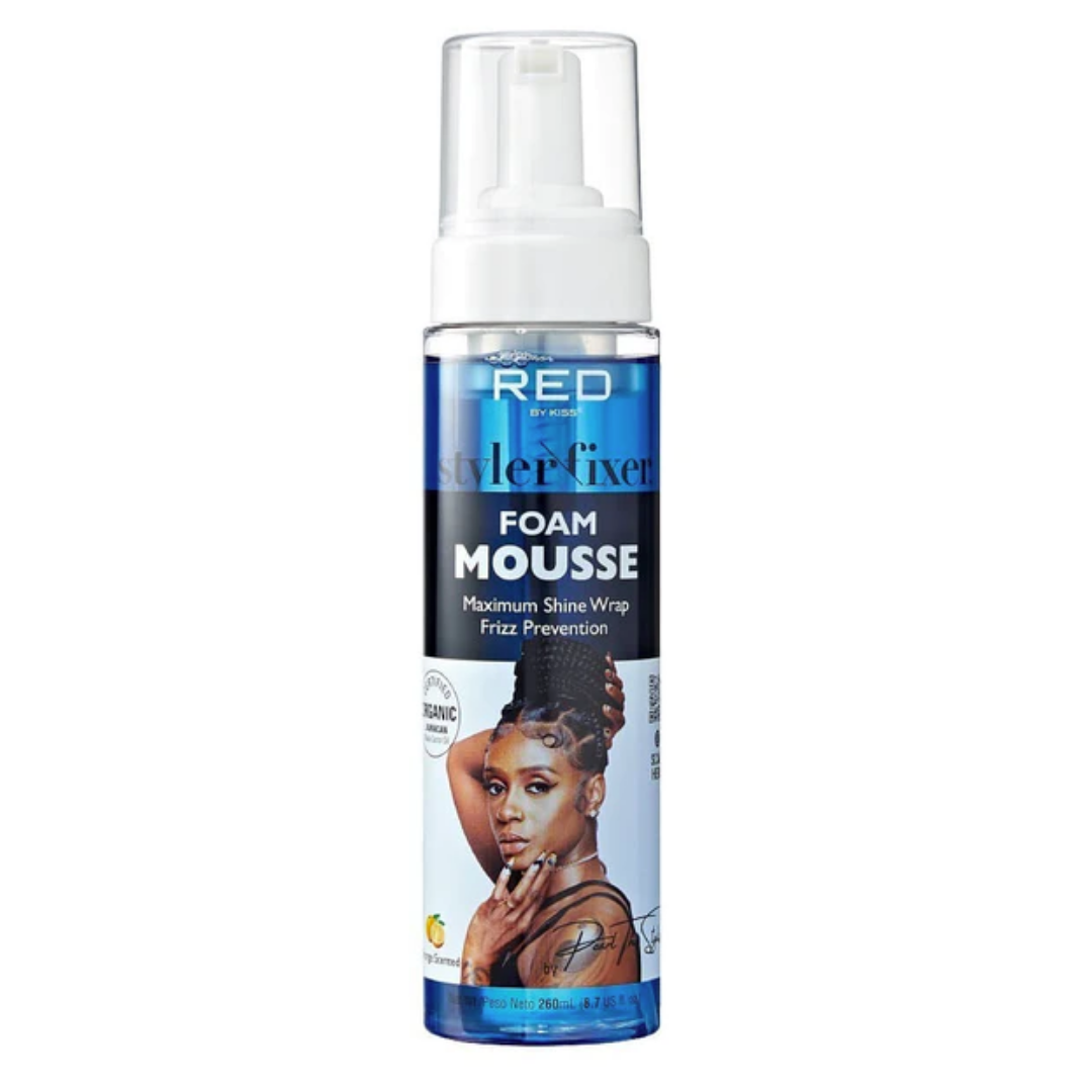 KISS STYLER FIXER FOAM MOUSSE 8.7 OZ - Strong Hold Hair Styling Mousse for Women & Men - Volumizing & Curl Defining Hair Foam - Perfect for Daily Styling, Special Occasions & Salon-Quality Looks at Home