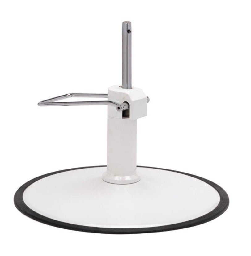 Lanvain® White Hydraulic Pump with Base Plate - Heavy Duty Gas Lift Cylinder for Salon Styling Chairs, Barber Chairs & Office Chairs | Smooth Height Adjustment, Durable Construction