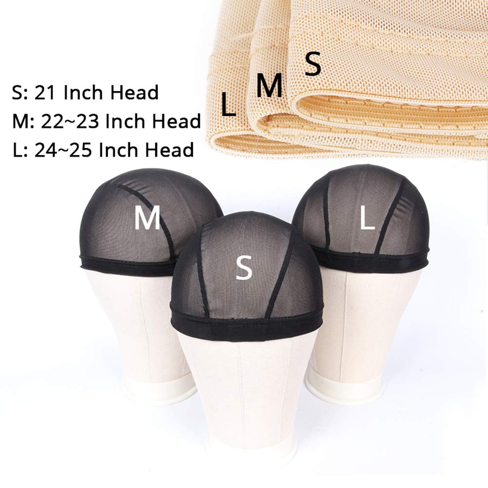 Breathable Stretch Spandex Mesh Weave Wig Cap for Making Wigs - Black Dome Liner (Perfect for Wig Making, Cosplay, and Protective Hairstyles)