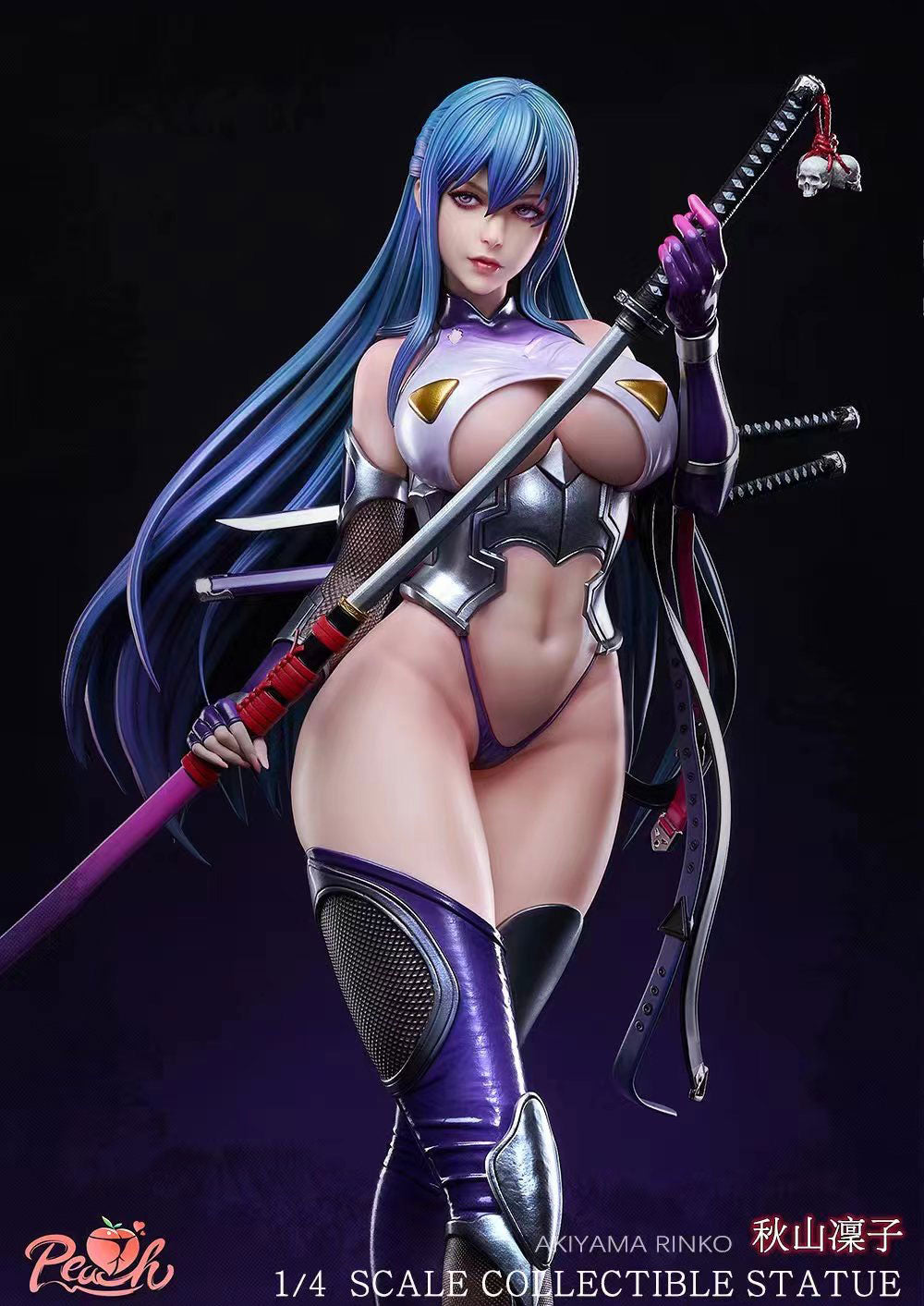 Action Taimanin Rinko Akiyama Anime Figure - Peach Studio Collectible PVC Statue for Anime Fans & Japanese Culture Enthusiasts - Perfect for Display, Cosplay Inspiration & Gaming Room Decor
