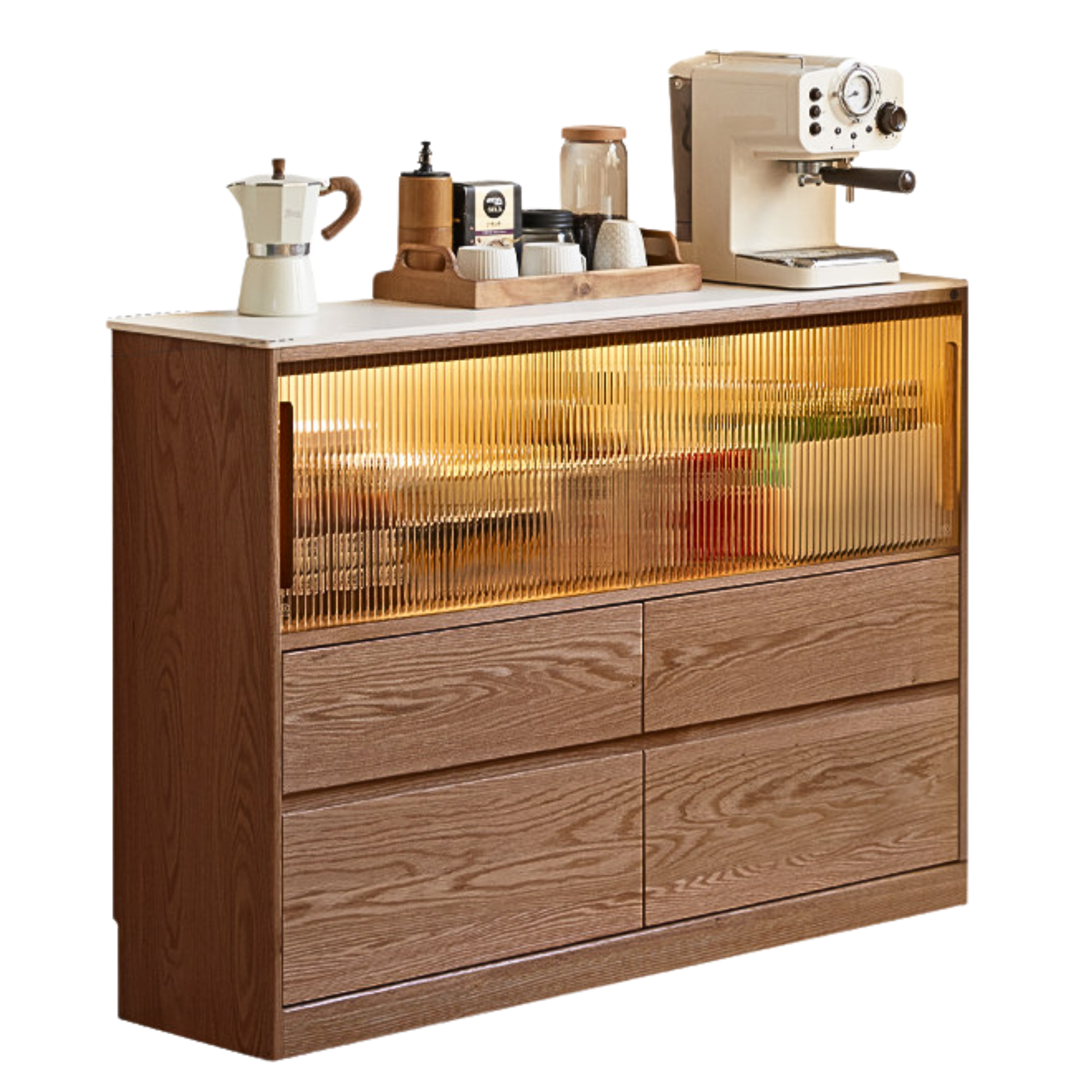 47.2х11.8х33.4 inch / 120х30х85 cm / Walnut color / rock slab ultra-thin sideboard