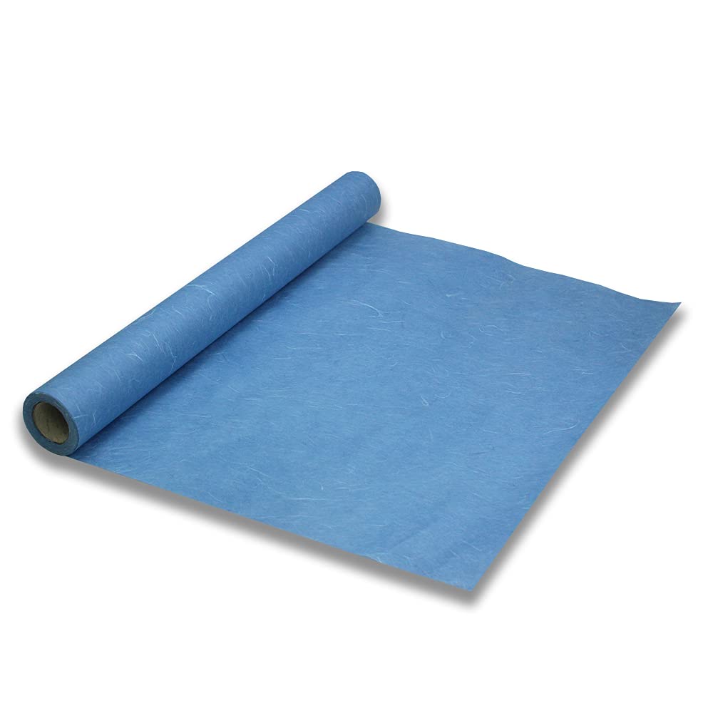 Premium Korean Hanji Paper Roll - Traditional Mulberry Paper in Blue, 21.3