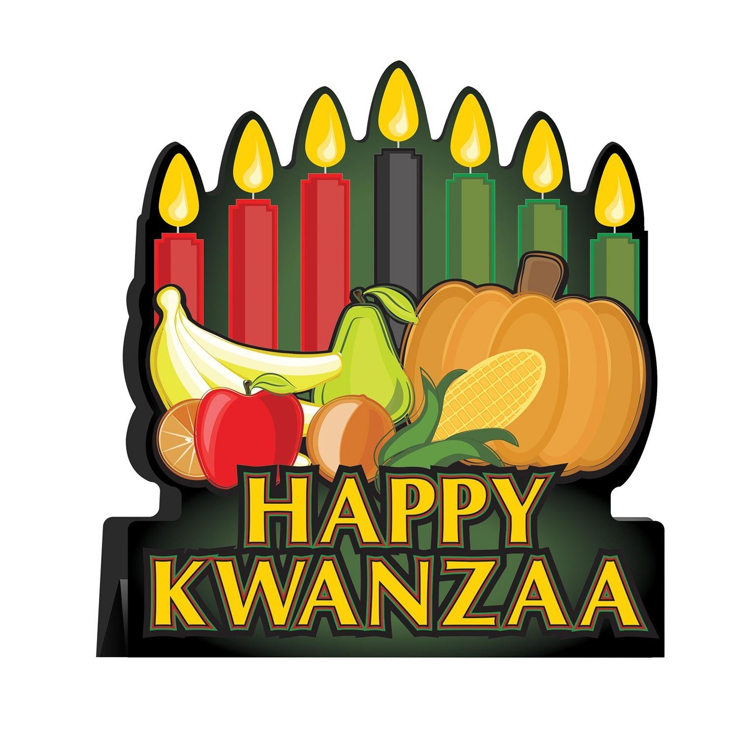 12 Pack Beistle 3D Happy Kwanzaa Centerpiece Decorations - African American Holiday Table Decor for Kwanzaa Celebrations, Parties & Festive Gatherings