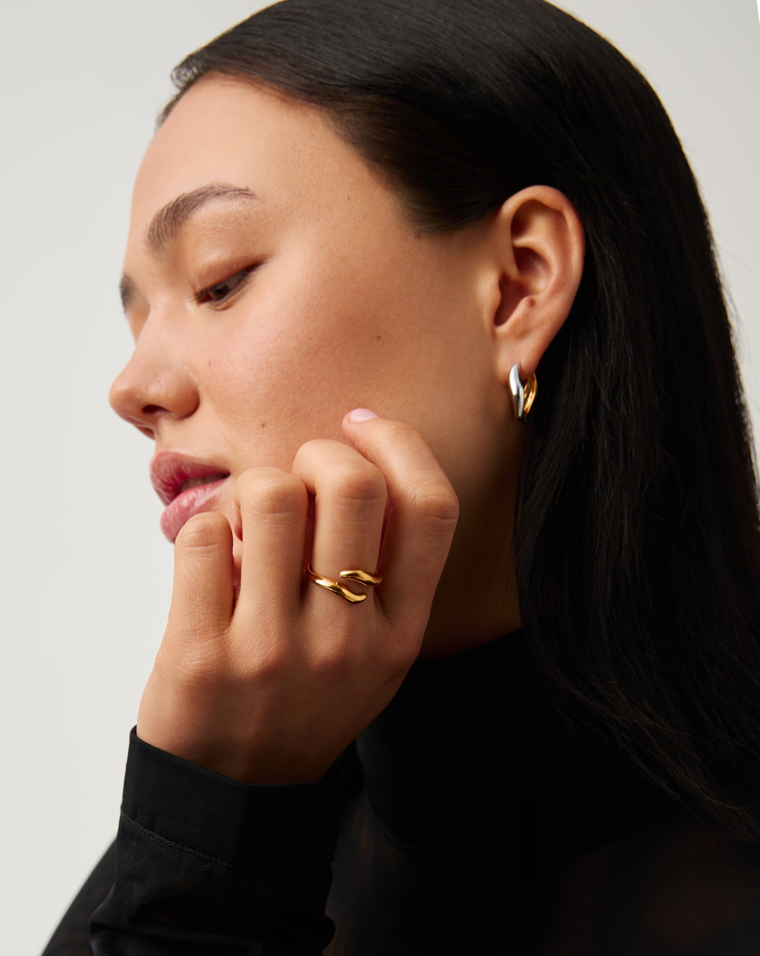 Savi Signature Open Ring - 18k Gold Vermeil Stackable Ring for Women, Minimalist Dainty Jewelry Gift for Her | Perfect for Everyday Wear, Layering & Special Occasions