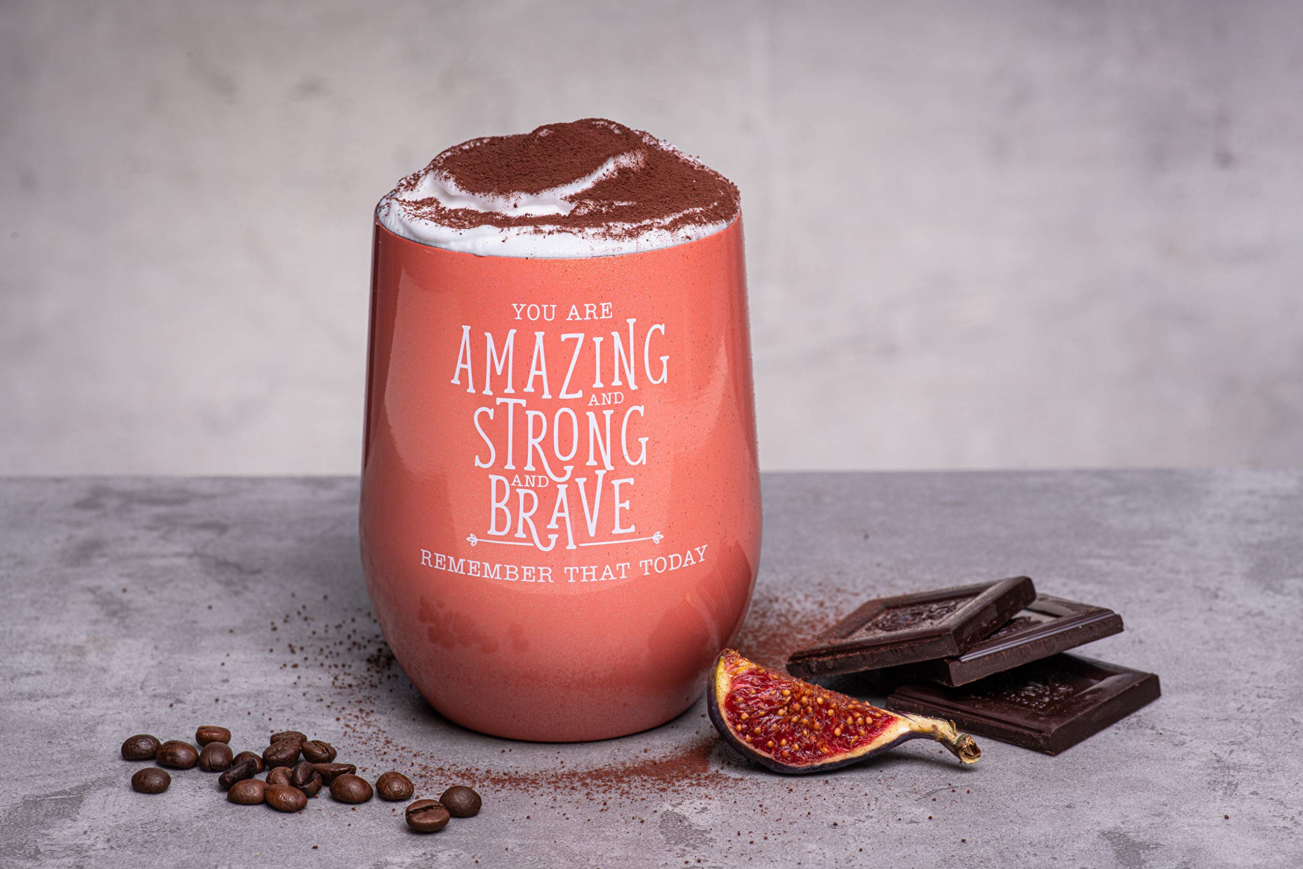 **DIVERSEBEE Insulated Wine Tumbler with Lid - Inspirational Thank You Gift for Women, Best Friend, Sister, Wife, Girlfriend, Coworker, Mom - Encouragement Birthday Wine Gift (Coral) - Perfect for Parties, Holidays & Everyday Use**