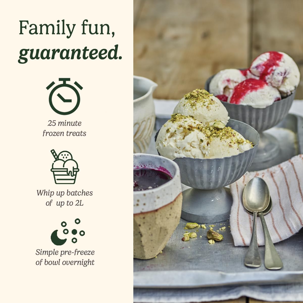 Cuisinart ICE30BCU 2-Quart Deluxe Ice Cream Maker - Frozen Yogurt & Sorbet Maker for Homemade Desserts | Easy to Use at Home | Ready in 25 Minutes | 5-Year Warranty | Silver | Perfect for Parties, Family Gatherings & Summer Treats