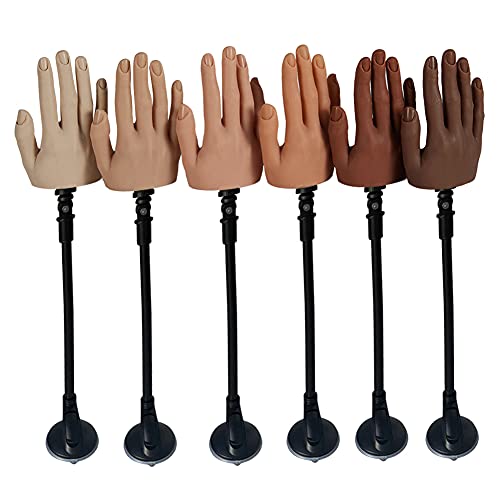 Professional Silicone Practice Hand for Acrylic & Gel Nails - Reusable Nail Mannequin Training Hand with Stand Bracket - Perfect for Nail Techs & Artists Practicing Nail Art, Acrylic & Gel Techniques - Ideal for Salon Training, Home Practice & Professional Nail Certification Prep