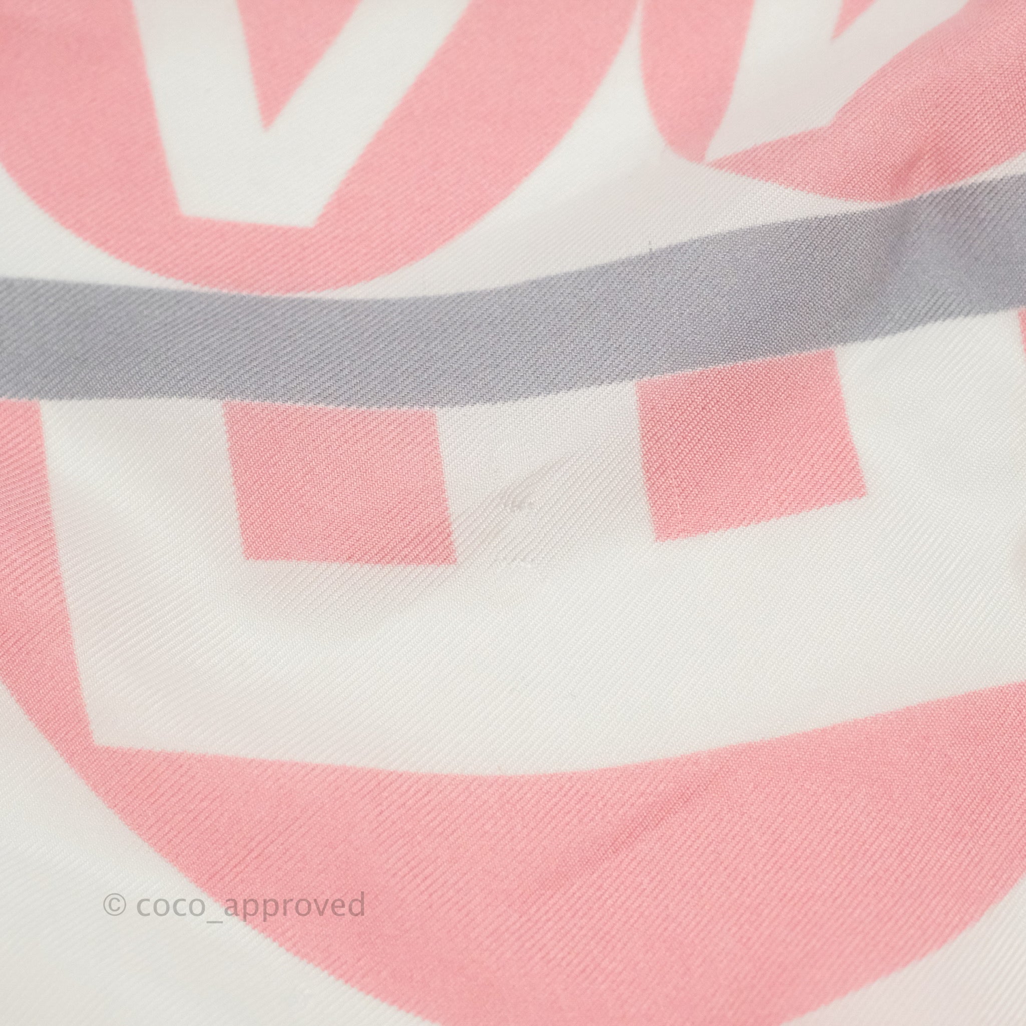 Chanel CC Silk Square Scarf 90 - Luxury Grey Pink White Fashion Scarf for Women | Perfect for Office, Party & Gift Giving