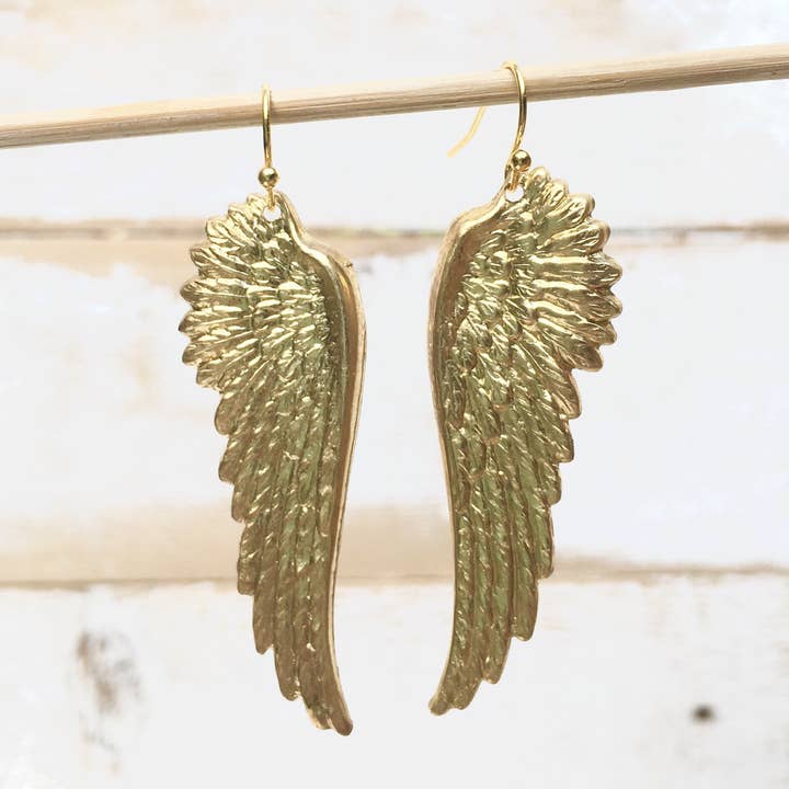 Gold Wing Earrings for Women - 14K Gold Plated Angel Wing Stud Earrings - Elegant Jewelry Gift for Birthday, Anniversary & Valentine's Day - Perfect for Parties, Weddings & Everyday Wear