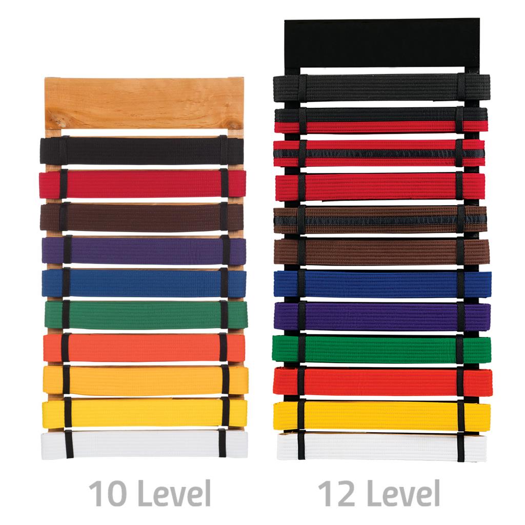 10 & 12 Level Rank Belt Display - Martial Arts Graduation & Promotion Ceremony Accessories for Karate, Taekwondo, Judo - Perfect for Dojo Awards and Training Achievements