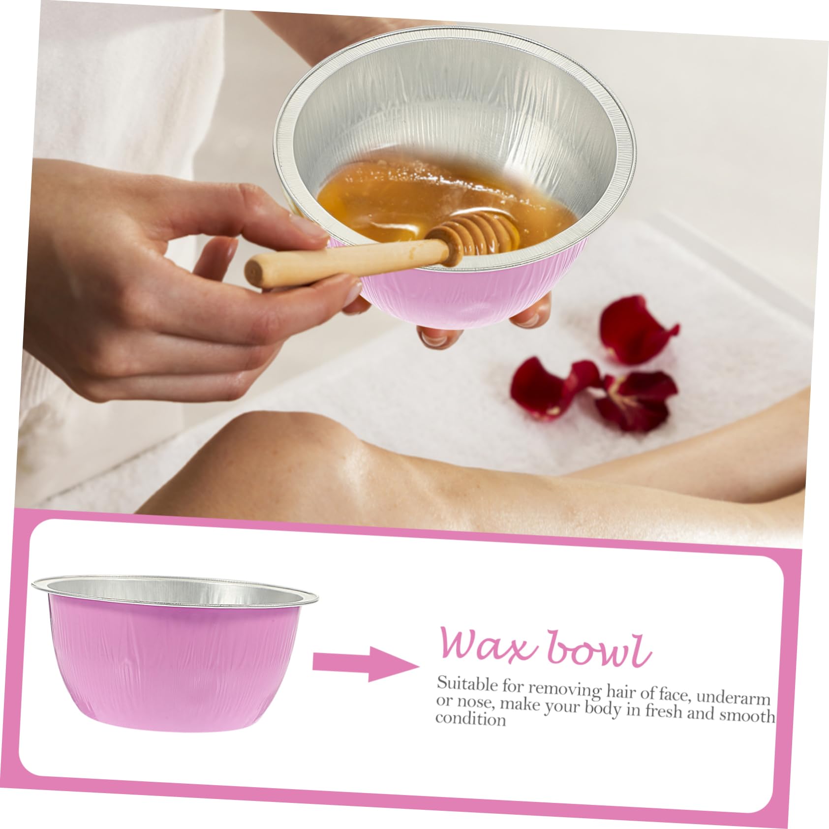 DOITOOL 20-Pack Non-Stick Wax Melting Bowls - Mini Heater Safe, Chocolate & Wax Melting Pots for DIY Candles, Cupcake Liners - Pink Aluminum Foil for Home Spa, Crafting & Baking (20 Pcs)