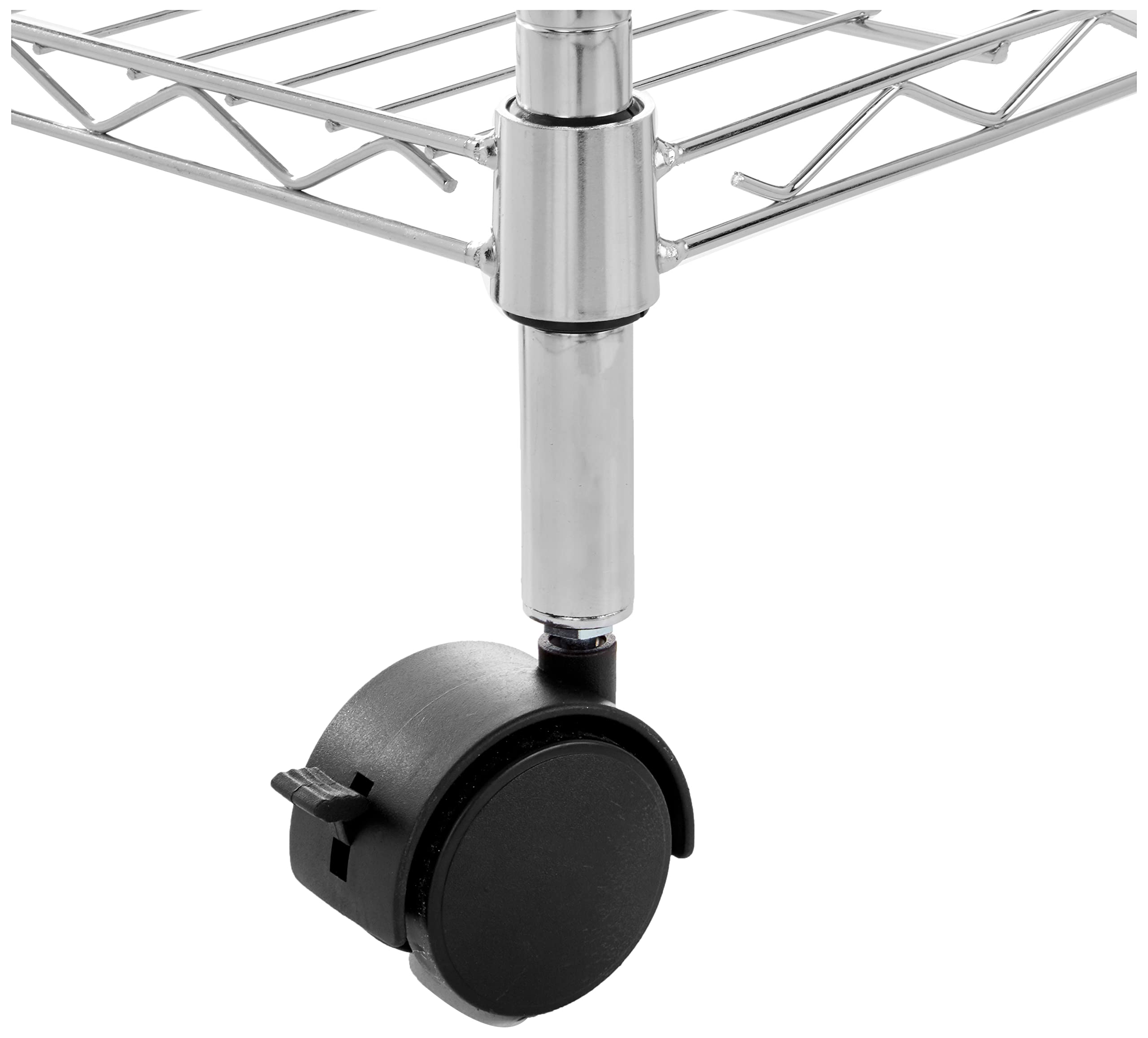 Amazon Basics 3-Tier Narrow Chrome Utility Cart with Wheels, Adjustable Shelves & Legs, 750 lbs Capacity, 34 x 58.9 x 83.2 cm (DxWxH) - Perfect for Kitchen, Garage, Office, or Workshop Storage & Organization