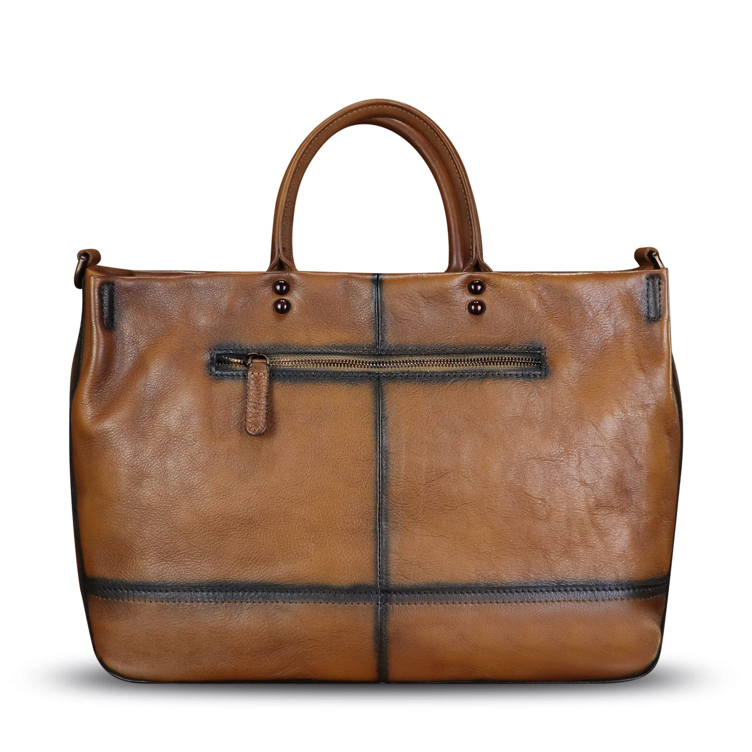 Genuine Leather Satchel for Women - Premium Handmade Work Tote Bag with Top Handle & Crossbody Strap - Perfect for Office, Travel & Everyday Use