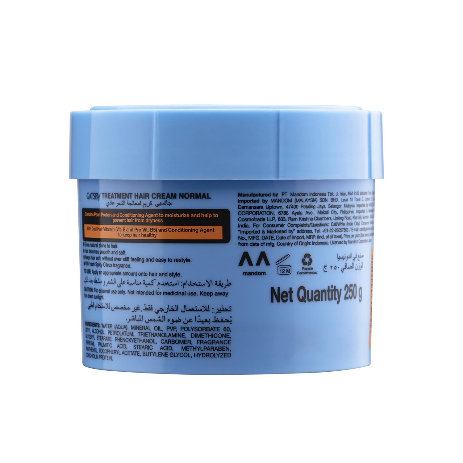 Gatsby Hair Treatment Cream for Normal Hair - 250g | Styling Wax for Men & Women - Perfect for Everyday Use & Special Occasions