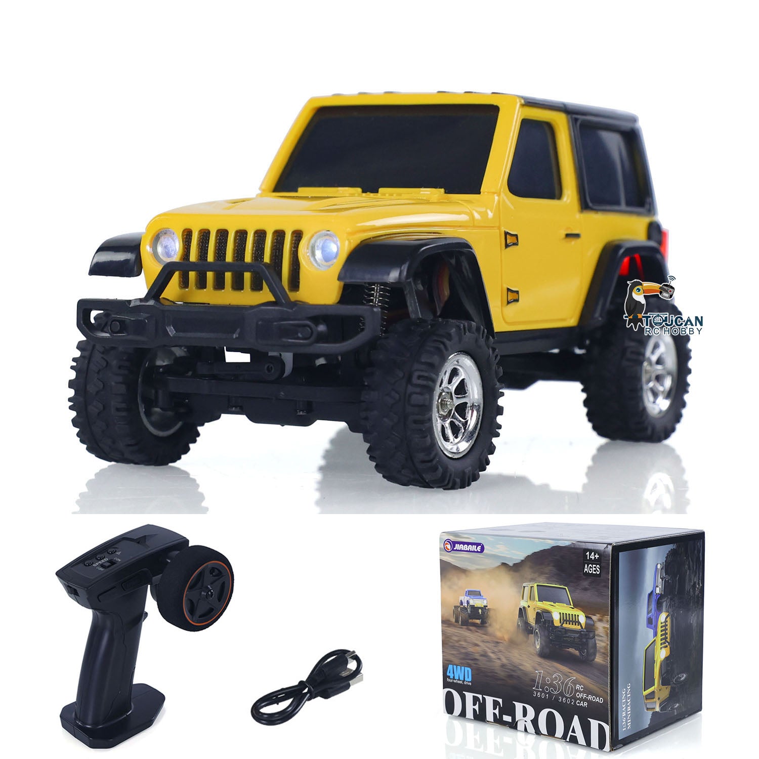 2.4GHz 1/36 Scale Remote Control Rock Crawler - 4WD Off-Road RC Car RTR with Rechargeable Battery - Mini Radio Controlled Toy Vehicle for Kids | Outdoor Adventure, Backyard Play & Birthday Gifts