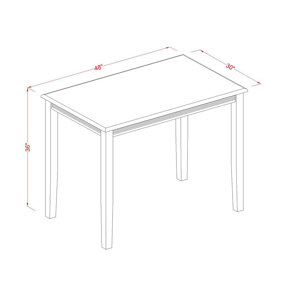 East West Furniture YAVN5-WHI-W 5-Piece Kitchen Counter Set - 30x48 Inch Rectangle Dining Table & 4 Chairs, Buttermilk & Cherry Finish - Perfect for Small Spaces, Breakfast Nooks & Cozy Dining Areas
