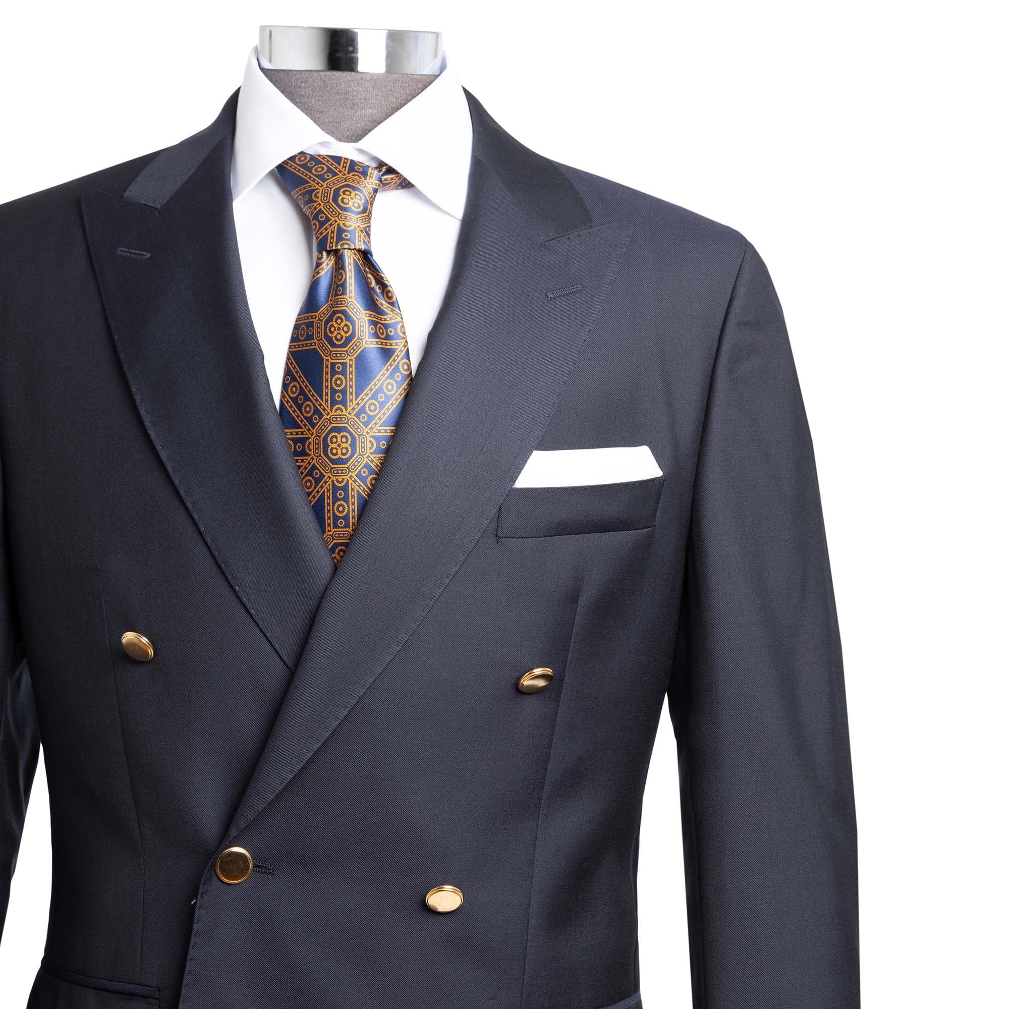 Ermenegildo Zegna Travel Fabric Twill Wool Blazer for Men - Navy Blue Slim Fit Business Suit Jacket | Perfect for Office Wear, Business Meetings & Formal Events