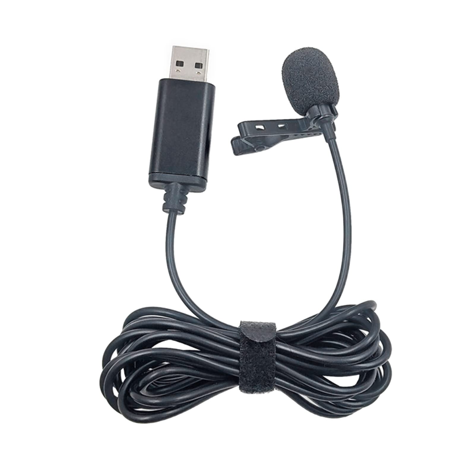 Portable USB Lapel Microphone for Laptop & PC - Clip-On External Mic for Podcasting, Streaming, Video Conferencing & Online Classes