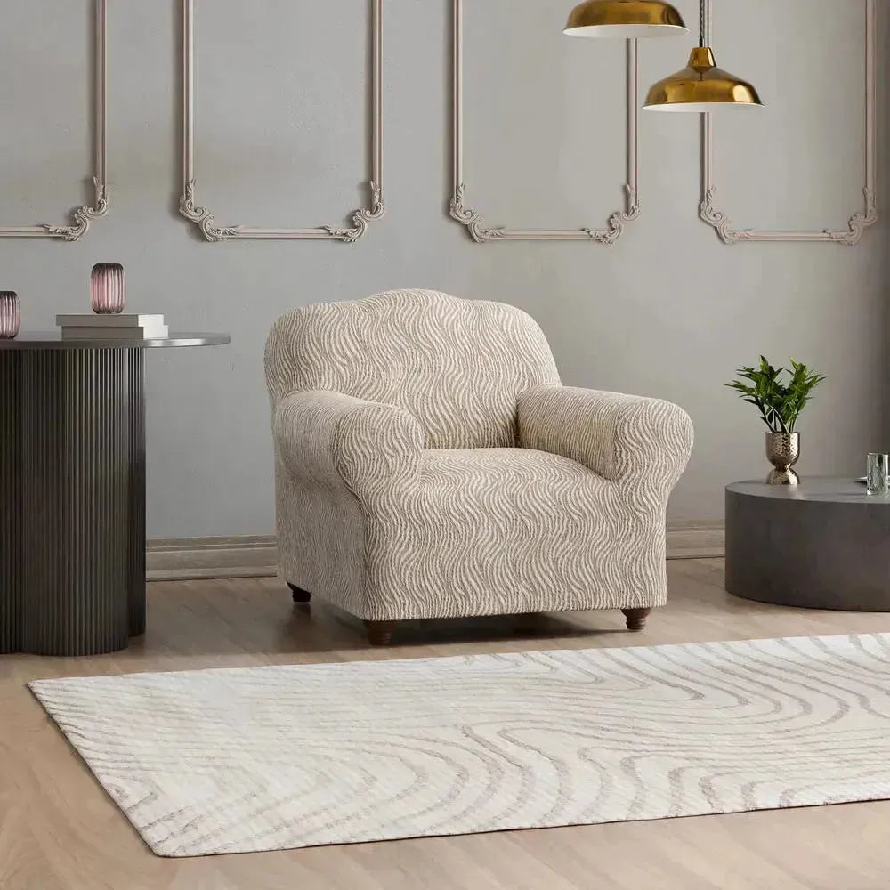 Stylish Jacquard 3D Armchair Slipcover - Premium Stretchable Furniture Protector for Living Room, Bedroom & Office Decor