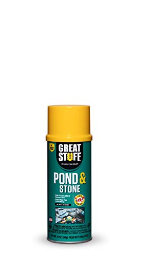 Great Stuff 283064 12OZ Pond & Stone Foam Sealant - Black - Waterproof Expanding Foam for Ponds, Rocks & Landscaping - DIY Outdoor Projects & Garden Repair