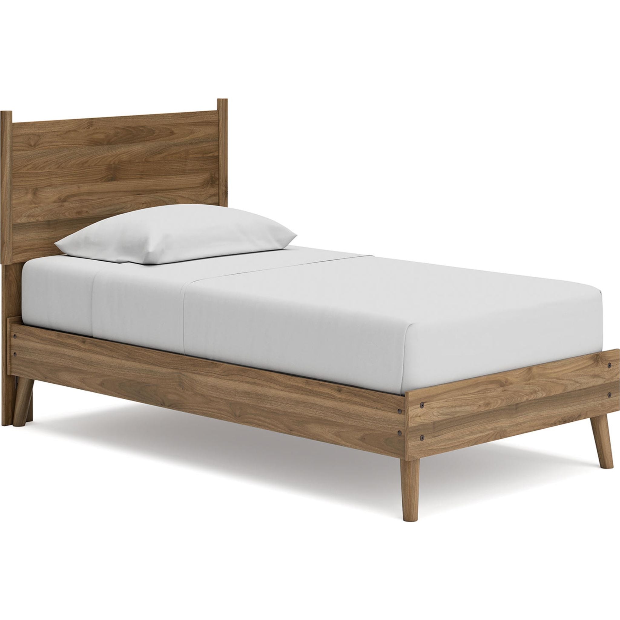 Aprilyn Twin Panel Bed in Honey Finish - Modern Wooden Twin Size Bed Frame for Kids & Teens - Perfect for Bedrooms, Dorms, and Guest Rooms