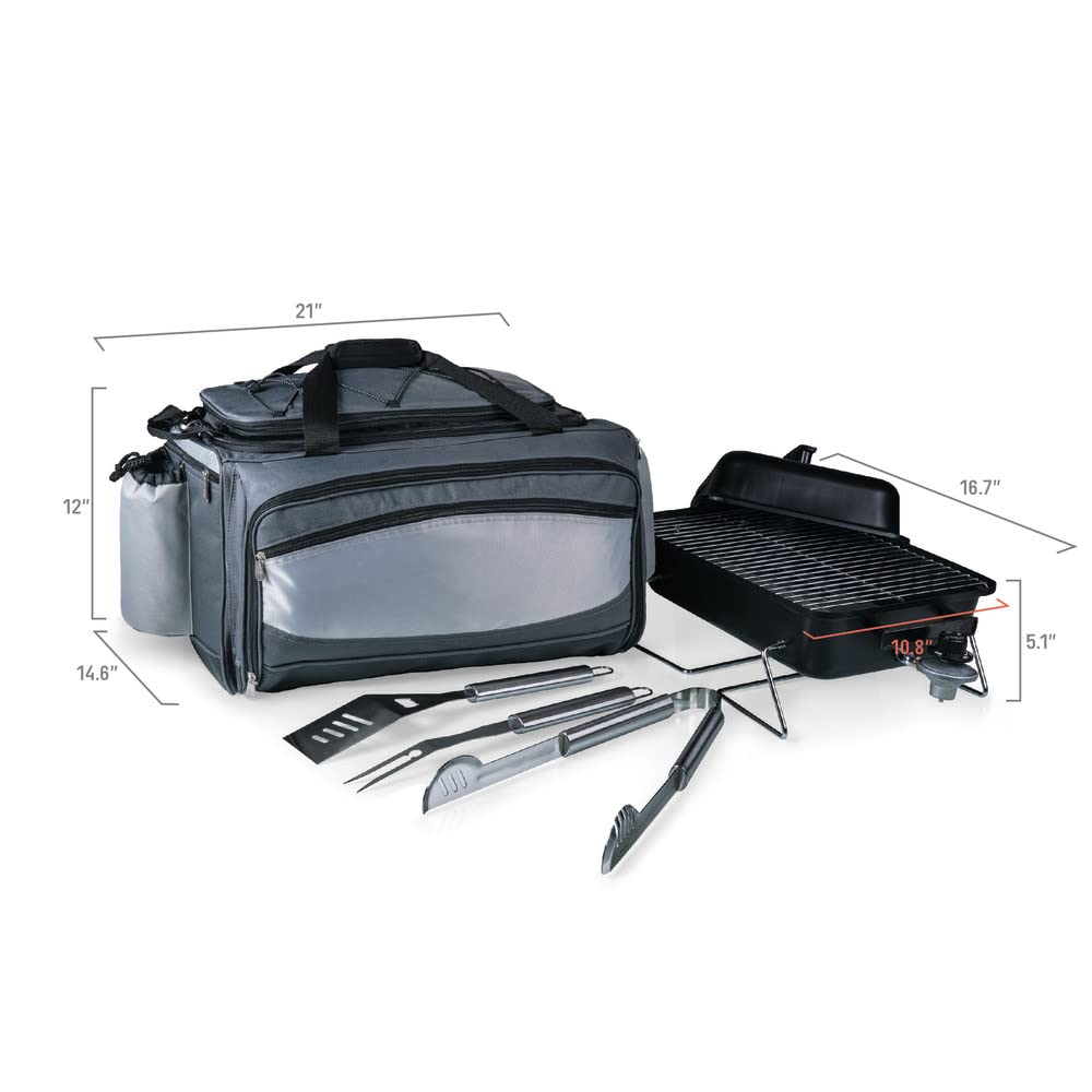 PICNIC TIME NCAA Vulcan Tailgating Cooler & Grill - Portable Outdoor Cooler with Built-in Grill for Camping, BBQs, Tailgating & Beach Parties