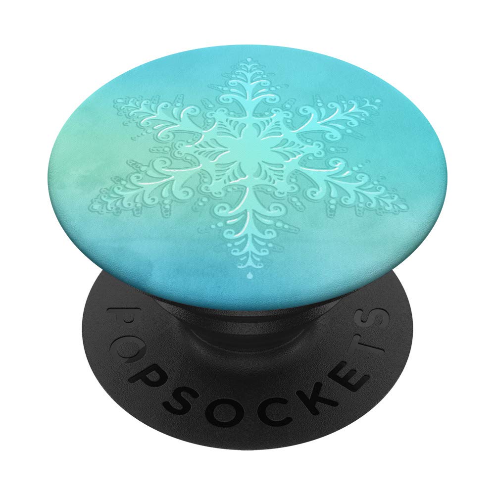 Beautiful Ice Crystal Snowflake on Pale Blue Background - Winter Snow Decor for Holiday, Christmas, and Seasonal Home Decoration