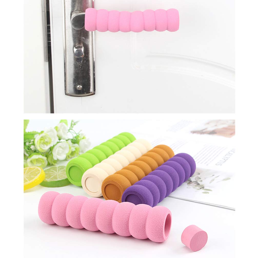 NUOBESTY 5-Pack Child Proof Door Knob Covers - Flexible Baby Safety Handle Protector, Anti-Collision Bumper for Toddlers - Perfect for Homes, Daycares & Nurseries (White)