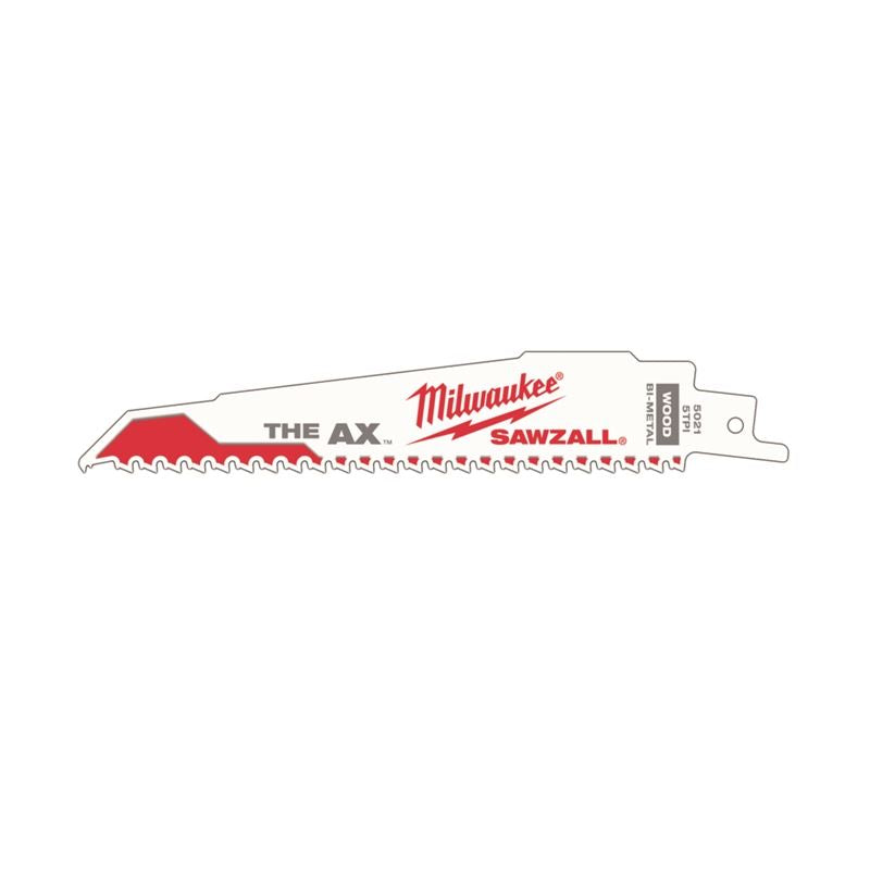 48-01-7021 6-Inch 5 TPI The Ax SAWZALL Reciprocating Saw Blade - Ideal for Wood, Metal & Demolition Cutting