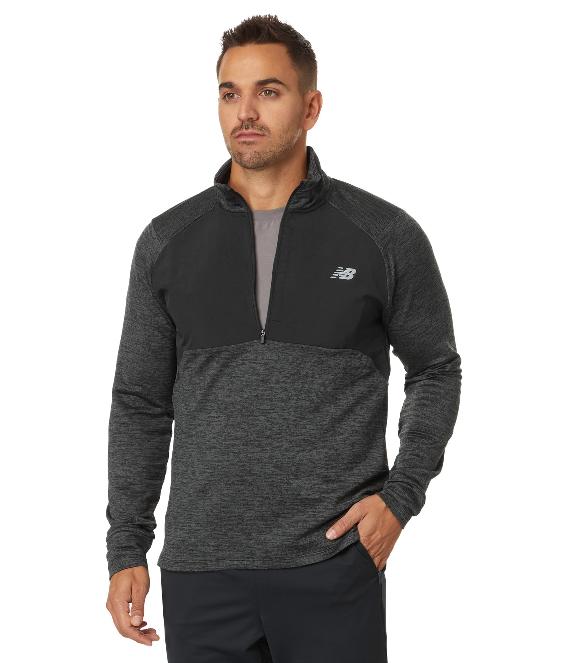 New Balance Men's Athletics Heat Grid 1/2 Zip Pullover - Lightweight Running & Training Top for Gym, Jogging & Outdoor Sports