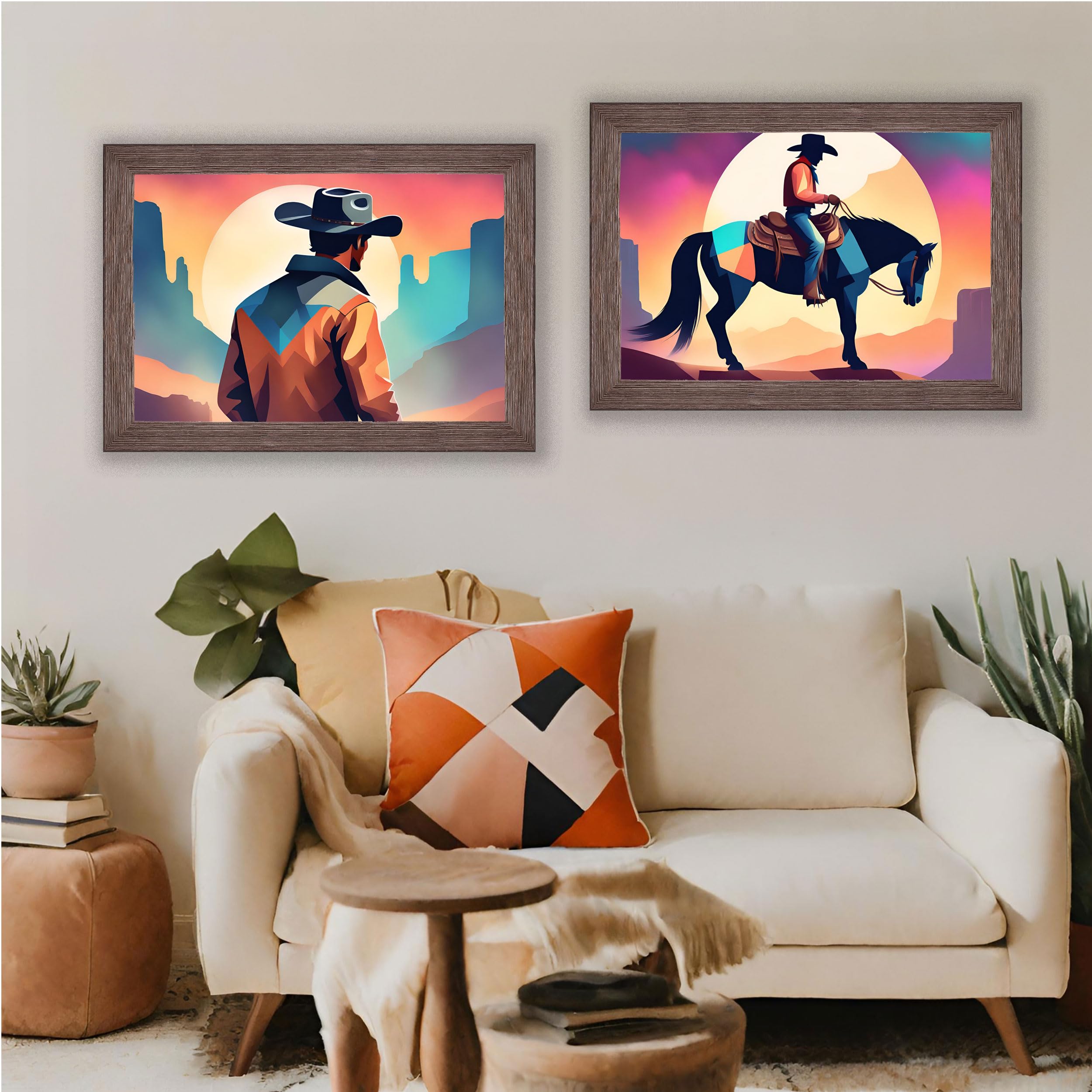 30x30 Rustic Brown Solid Wood Picture Frame - 1.5