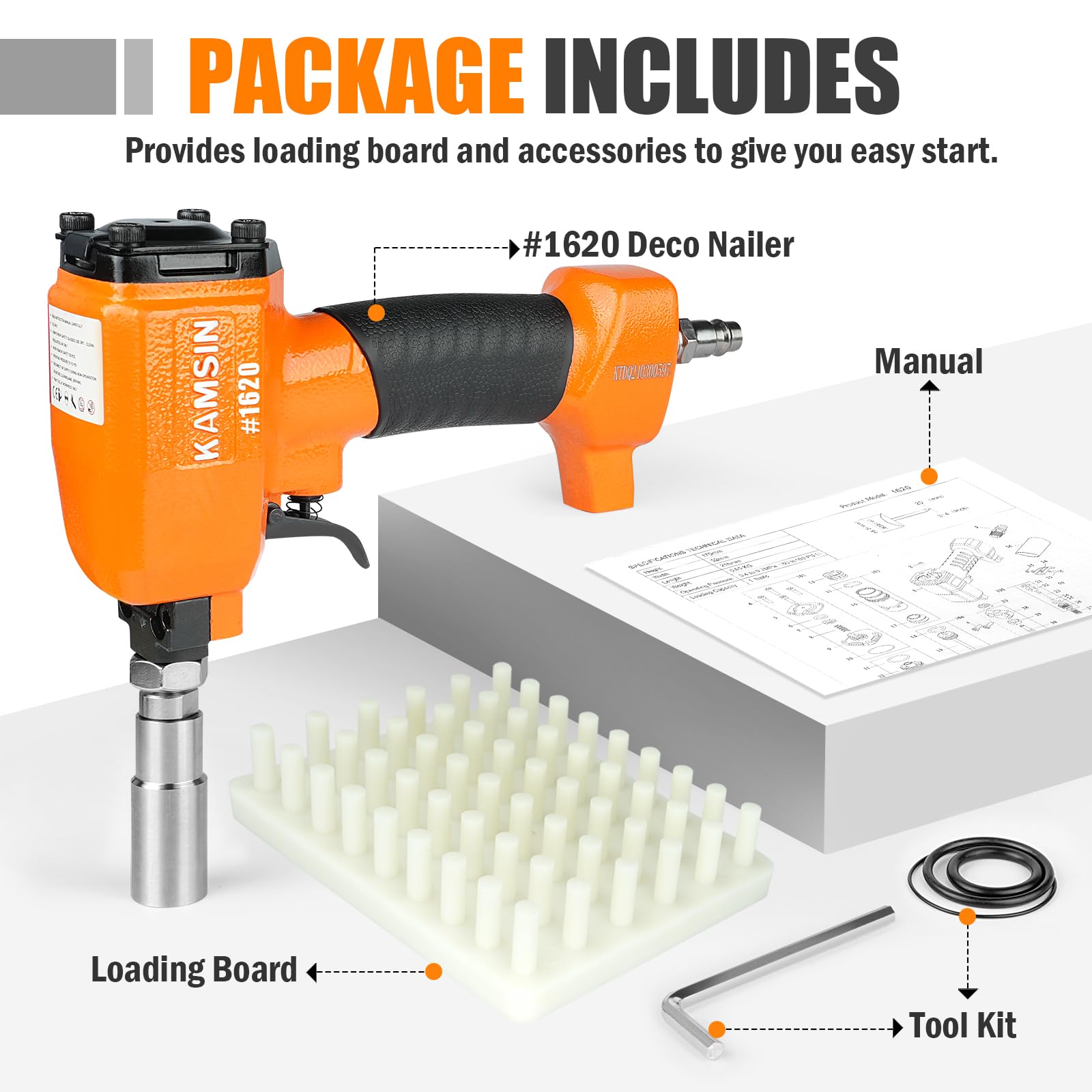 1620 Pneumatic Decorative Nail Gun - 12.3-16.2mm (1/2