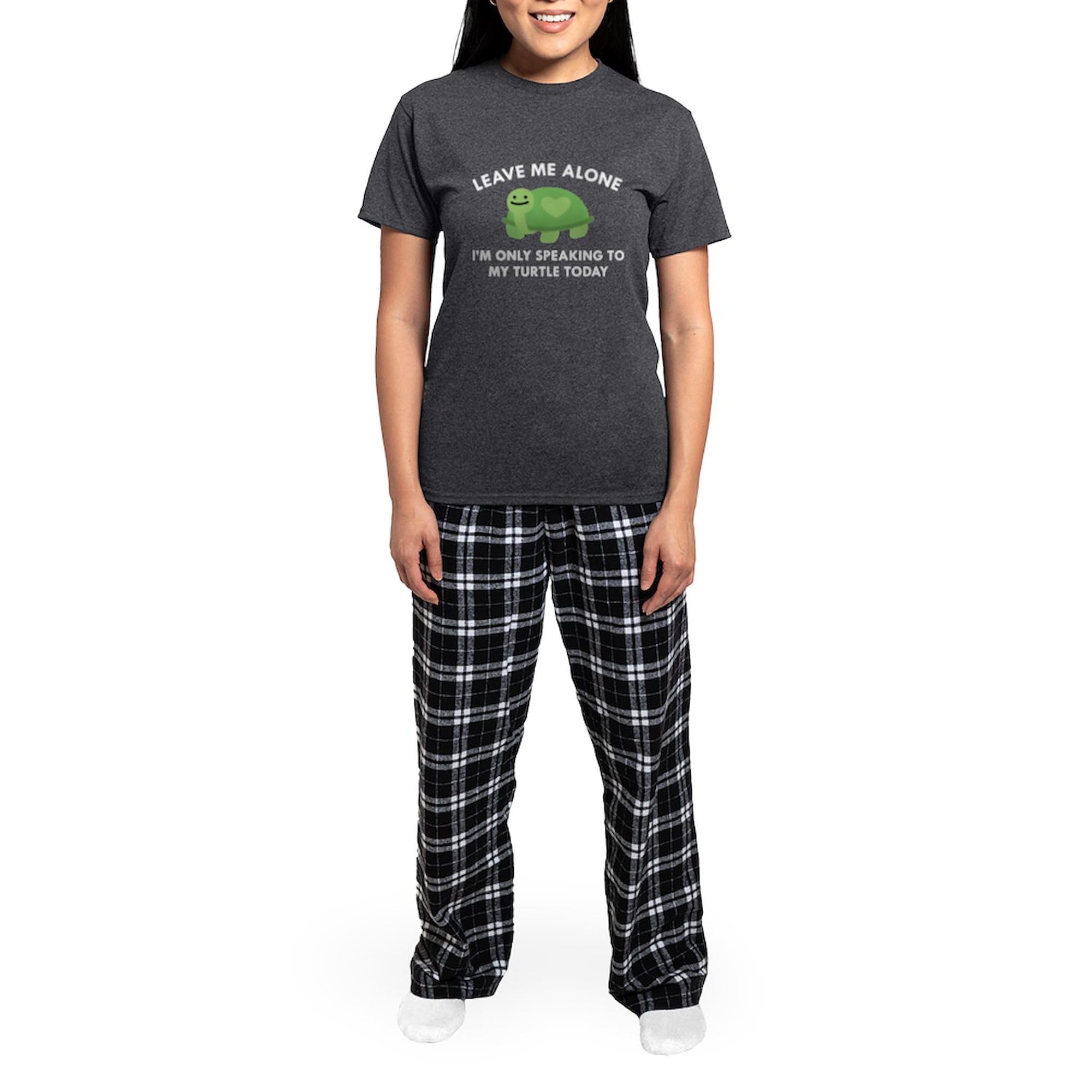 Only Speaking To My Turtle Women's Charcoal Pajama Set - Funny Novelty Sleepwear for Women - Perfect for Relaxing at Home, Gifts & Turtle Lovers