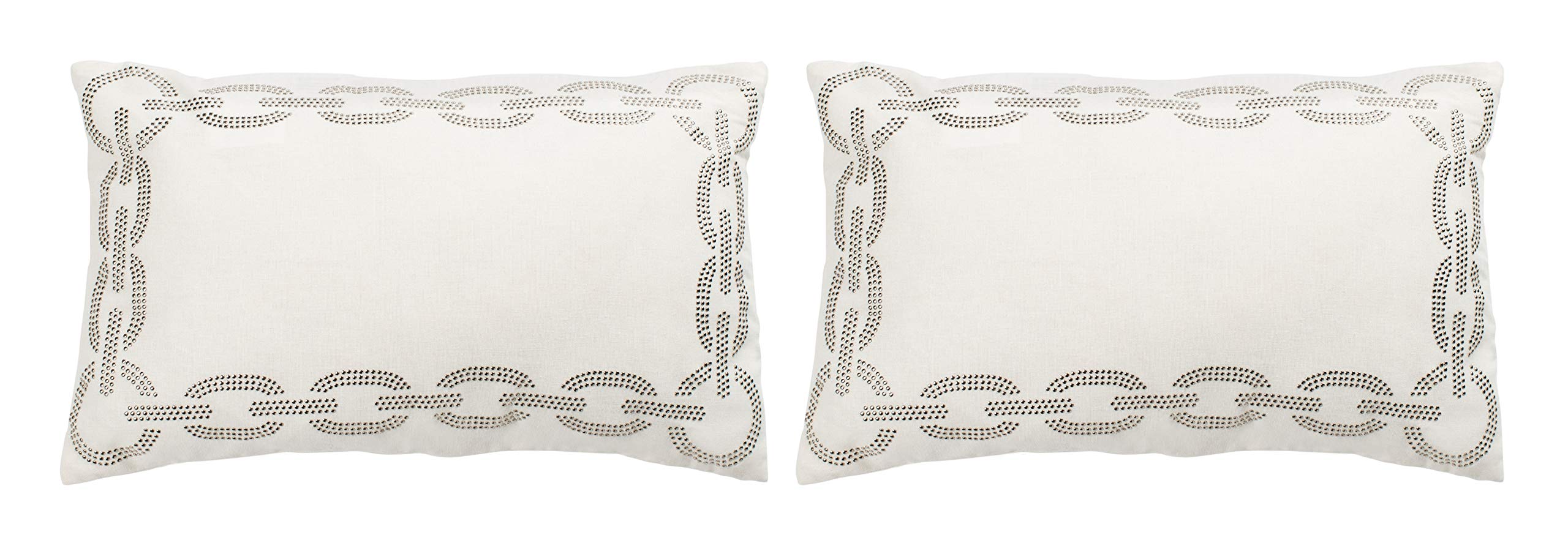 SAFAVIEH Sibine Cement Throw Pillow Covers Set of 2 - 12x20 Inch Decorative Grey Pillows for Sofa, Bed & Living Room - Soft Textured Accent Pillows for Home Decor