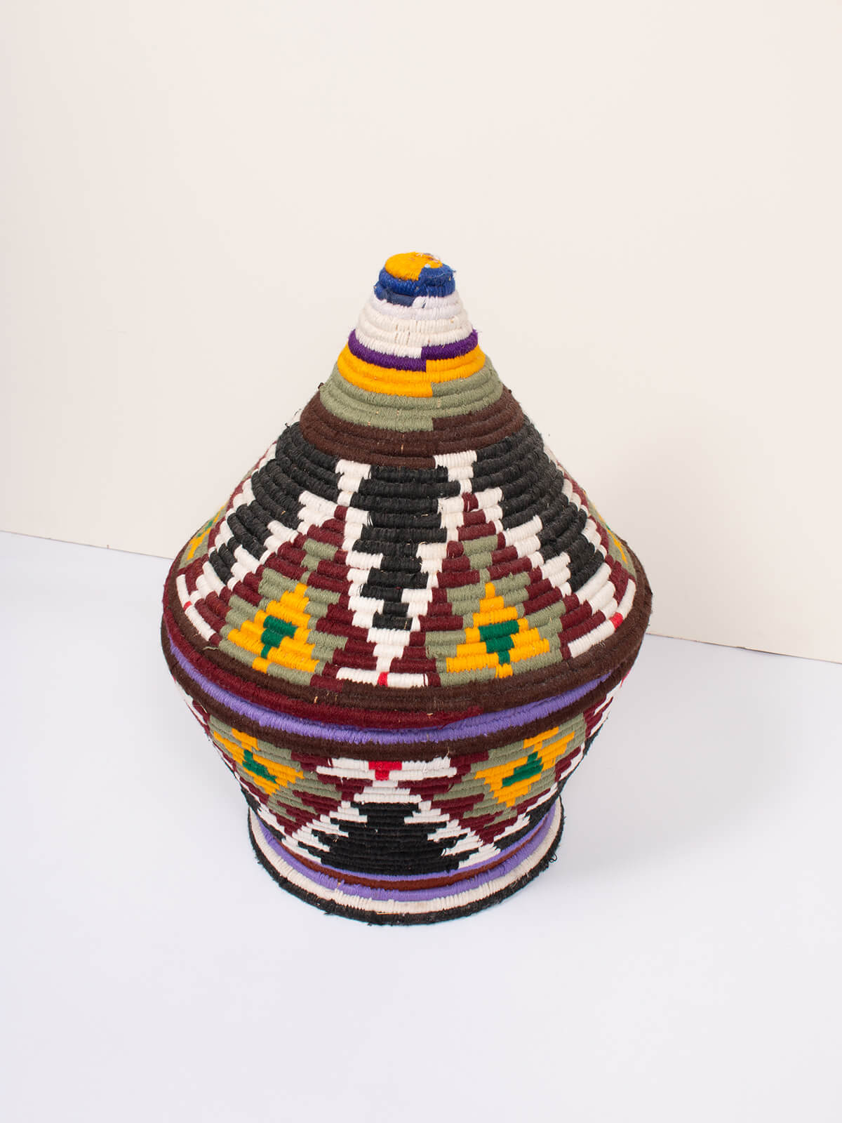 Handmade Moroccan Wool Pot No.329 - Authentic Berber Design for Home Decor, Planters & Boho Chic Style | Perfect for Indoor Plants, Succulents & Cozy Living Spaces