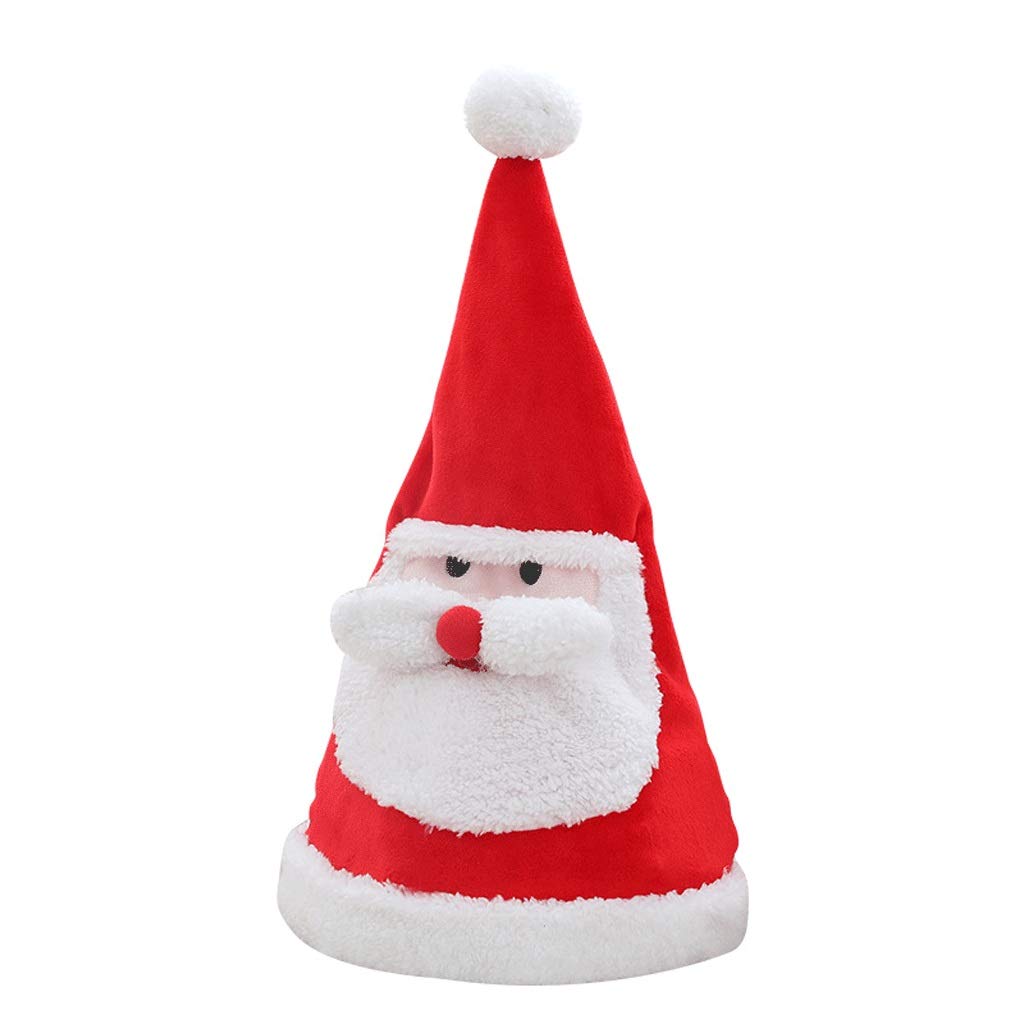 WYBFZTT-188 Plush Musical Christmas Hat with Moving Features - Fun Singing & Dancing Santa Hat for Adults & Kids - Perfect for Xmas Parties, Holiday Gatherings & Festive Celebrations