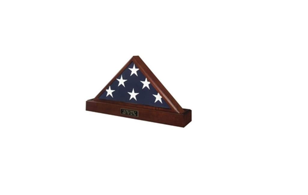 Premium Funeral Flag Case with Display Pedestal - Wooden Flag Frame for Military & Memorial Services - Perfect for Honoring Veterans at Home or Ceremonies
