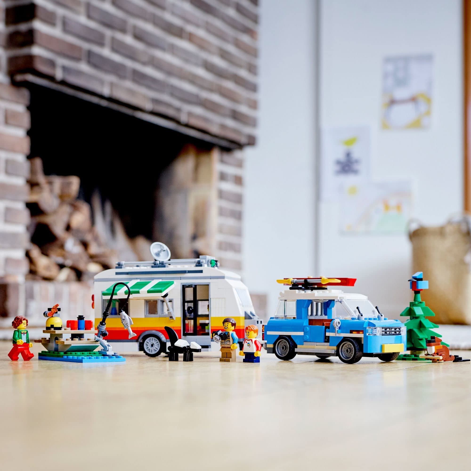 LEGO Creator 3in1 Caravan Family Holiday 31108 Building Kit - 766 Pieces, Creative Play & Camping Adventure Toy for Kids with Cute Animal Figures | Perfect for Birthday Gifts, Indoor Play & Family Bonding Activities