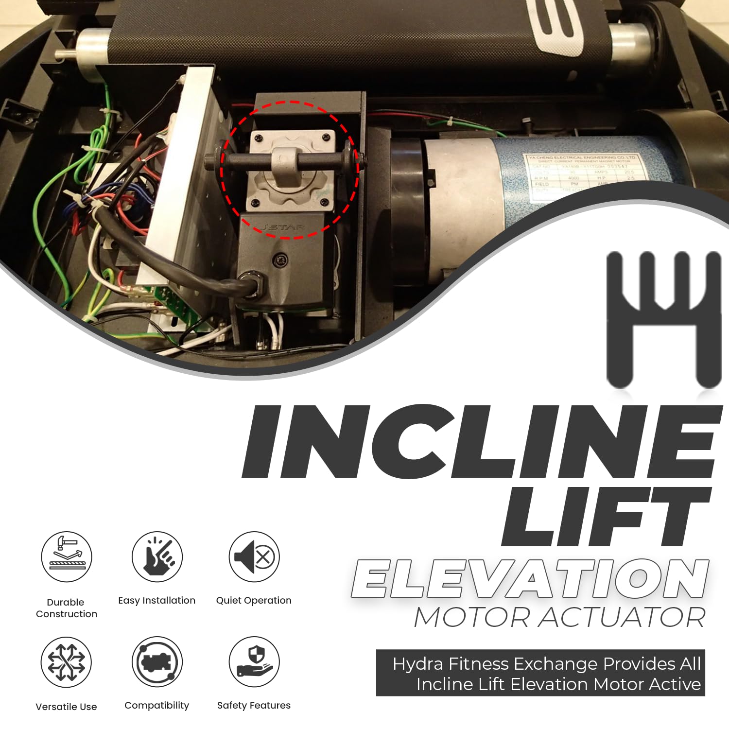 High-Speed Quiet Incline Lift Motor Actuator for Treadmill - Compatible with FreeMotion 800 & Other Exercise Equipment (P/N 416050) - Perfect for Home Gyms and Commercial Fitness Centers