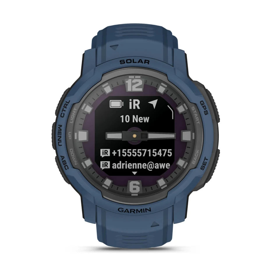 Instinct Crossover Solar Smartwatch - GPS, Heart Rate Monitor & Solar Charging for Outdoor Adventures, Fitness Tracking & Daily Use