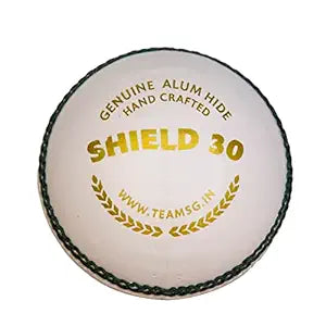 Premium SG 30 Shield White Cricket Leather Ball - Professional Grade for Matches & Practice | Ideal for Cricket Training, Tournaments & Backyard Games