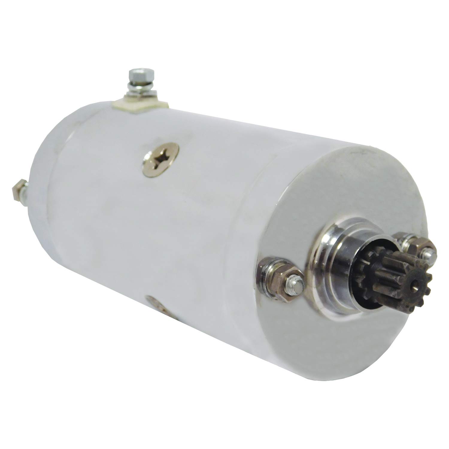 NEW Chrome Starter Motor Compatible With Harley Davidson Pre-1977 1200cc & 1340cc Models - Part #31458-66 MGL4004 - Ideal for Classic Bike Restoration & Performance Upgrades