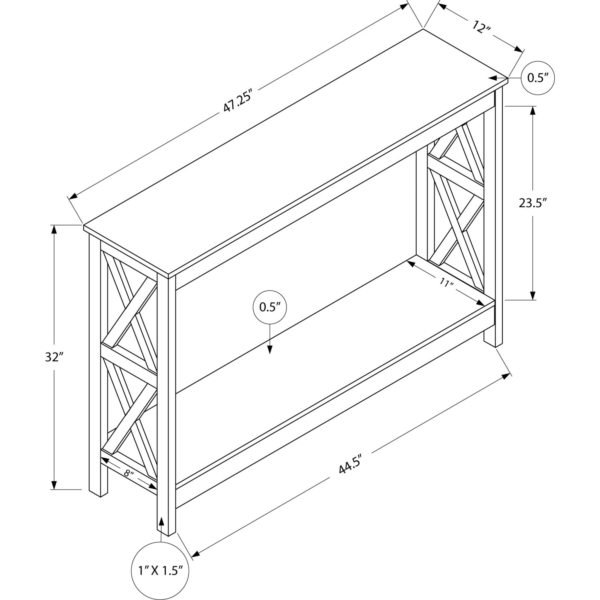 Aster Modern Espresso Console Table - Entryway Sofa Table for Living Room, Hallway & Home Decor