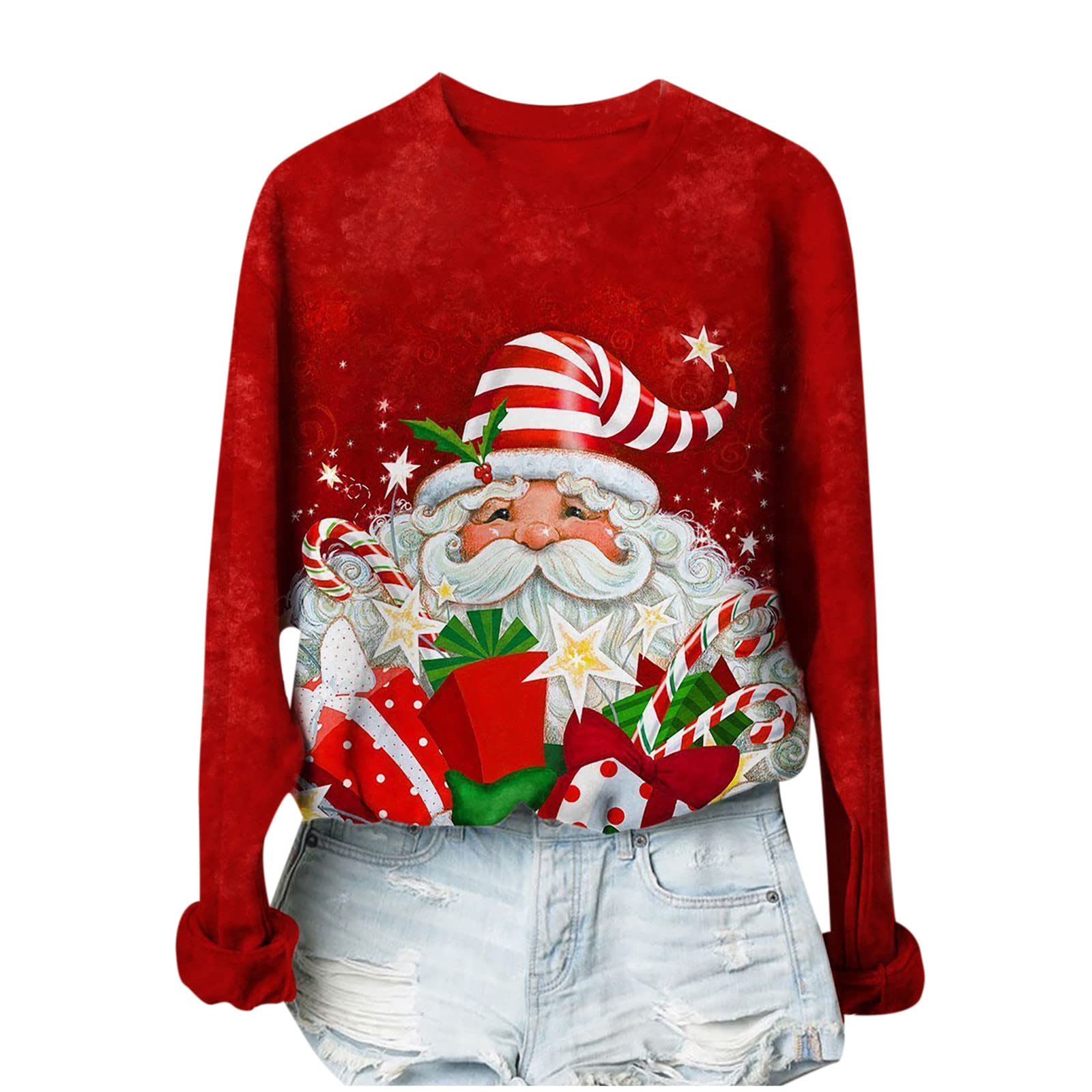 Posijego Women's Fall Winter Christmas Graphic Sweatshirt - Casual Long Sleeve Crewneck Pullover for Holiday Vacation & Everyday Wear - Trendy B4 Style for Cozy Outfits & Seasonal Celebrations