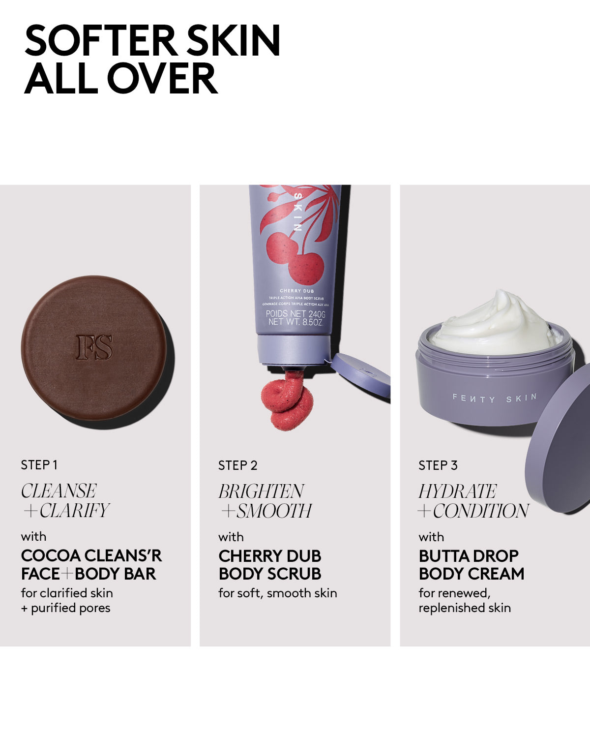 Cherry Dub Triple Action AHA Body Scrub - Exfoliating & Brightening Body Wash for Smooth Skin | Perfect for Pre-Tanning & Post-Workout Care