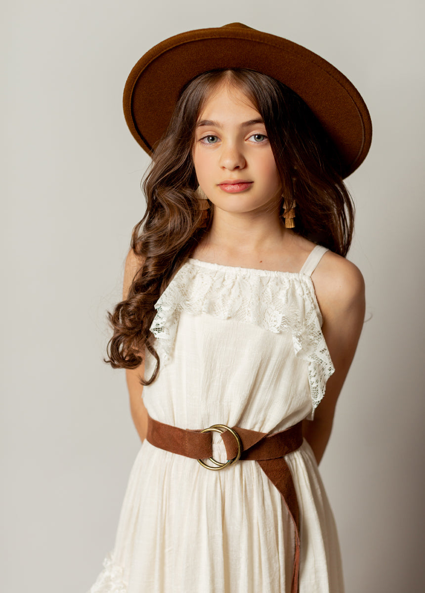Cream Siti Dress for Women - Elegant Flowy Maxi Dress for Summer, Beach, Wedding & Special Occasions