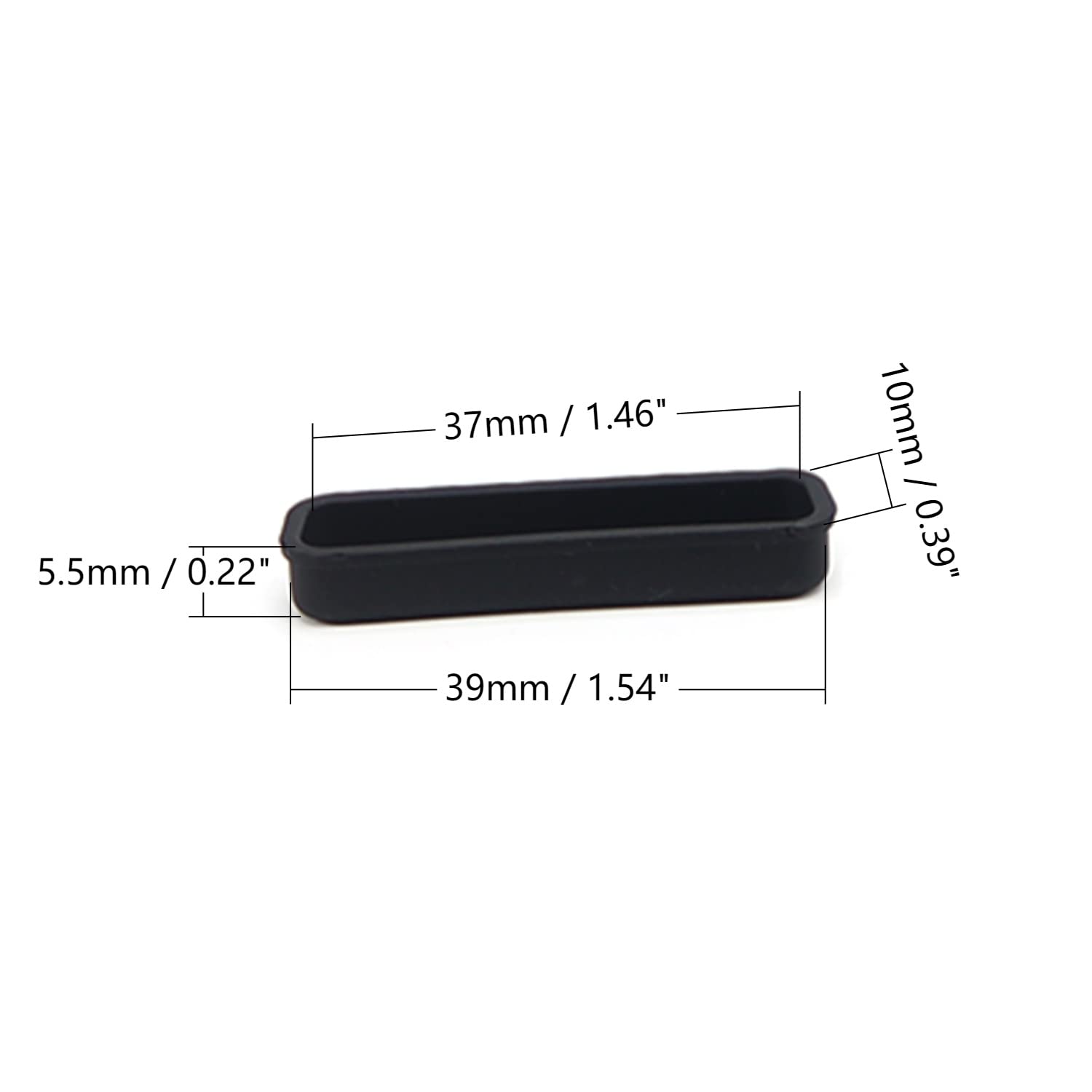 Fielect 5-Pack Black DB-25 Silicone Dust Covers for Parallel Printer Ports - 40x10x5mm Anti-Dust Protector Caps | Perfect for Office Equipment, Computer Accessories & Electronics Protection