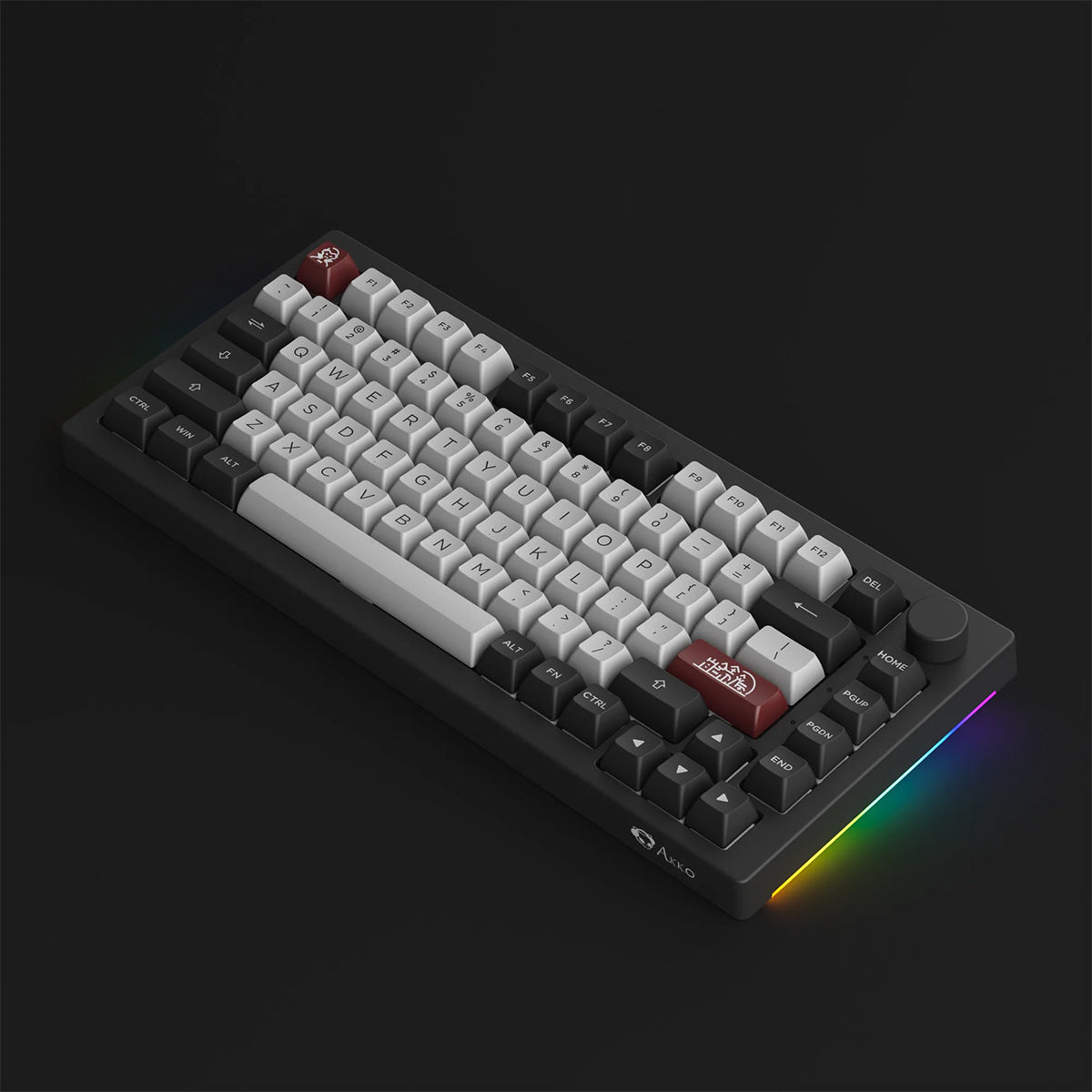 Akko 5075B Plus Dracula Castle 75% RGB Wireless Mechanical Keyboard with Cream Blue Switches - Perfect for Gaming, Typing & Office Work