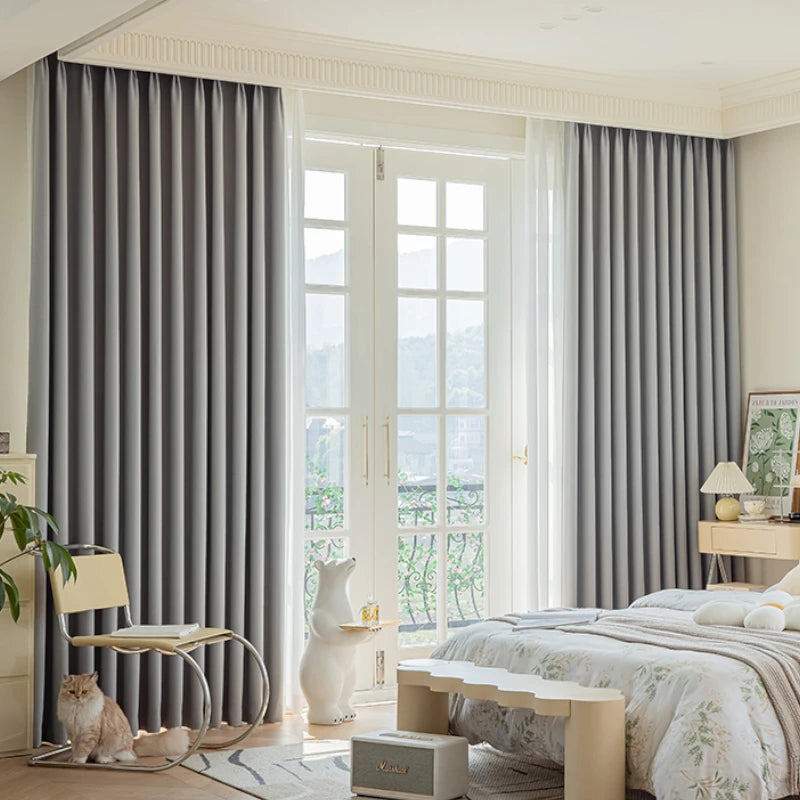 Premium Blackout Curtains - 100% Cotton Linen Blend, Anti-Bacterial & Custom Size for Bedroom, Living Room & Nursery - Light Blocking Thermal Insulated Window Treatment for Better Sleep & Privacy